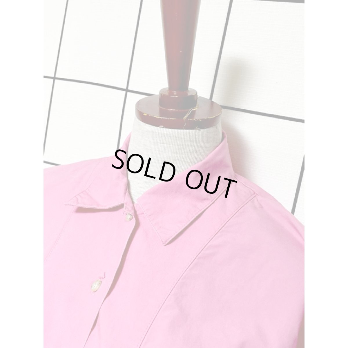 画像4: 無地 ピンク ウエストゴム 半袖 レトロ アメリカ古着 ヴィンテージワンピース (4)