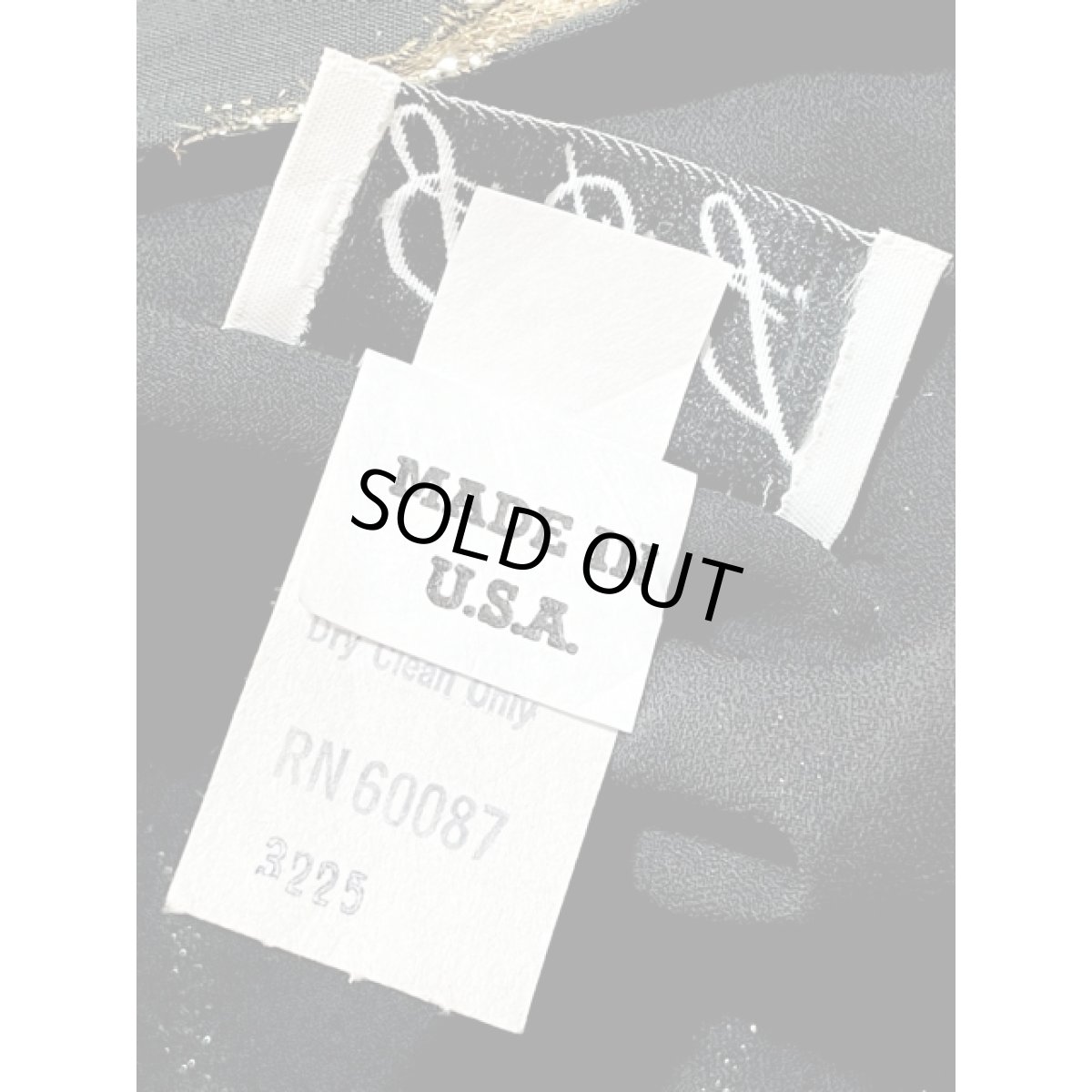 画像15: パーティー衣装にもおすすめ ゴールドカラー ラメ  ブラック ノースリーブ クラシカル レトロ アメリカ古着 ヴィンテージドレス (15)