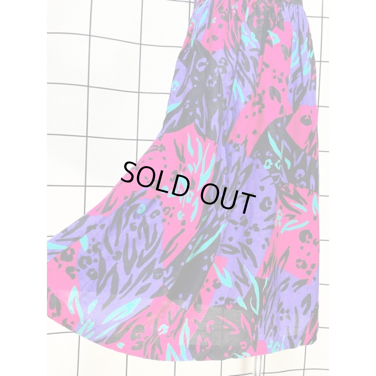 画像4: アート柄 ウエストゴム レトロ アメリカ古着 ヴィンテージスカート (4)