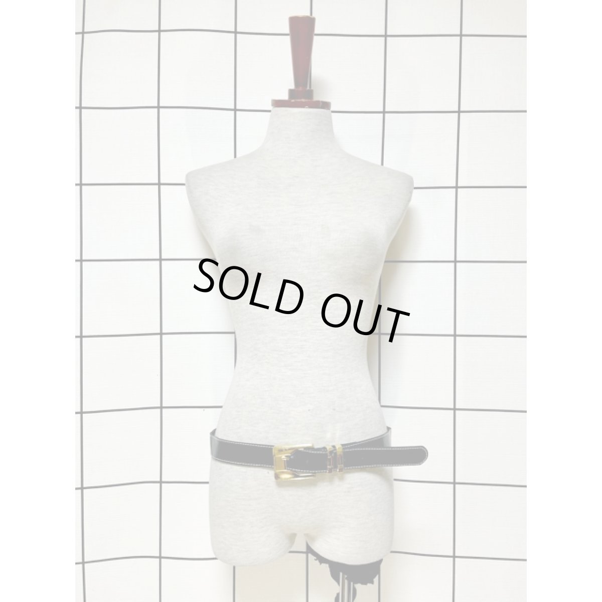 画像2: レトロアンティーク  フェイクレザー ネイビー ヴィンテージ 古着 ベルト (2)