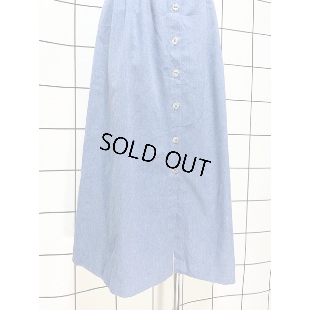 画像3: デニム 無地 前開き ウエストゴム レアメリカトロ アメリカ古着 ヴィンテージスカート (3)