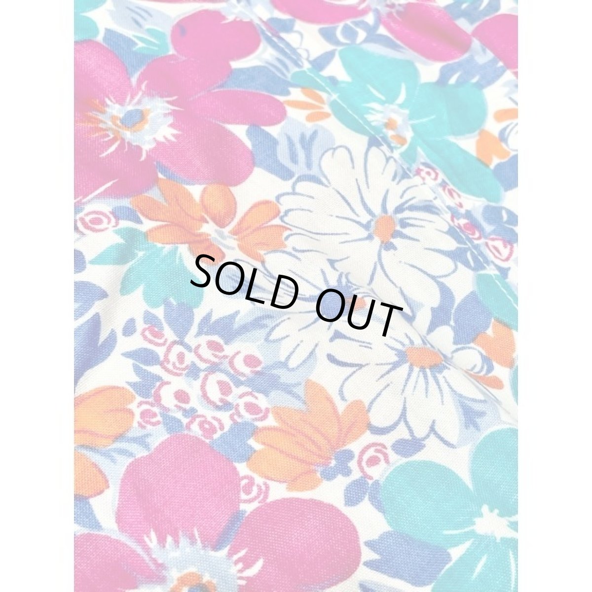 画像12: 総花柄 アート調 ウエストゴム レトロ アメリカ古着 ヴィンテージワンピース (12)