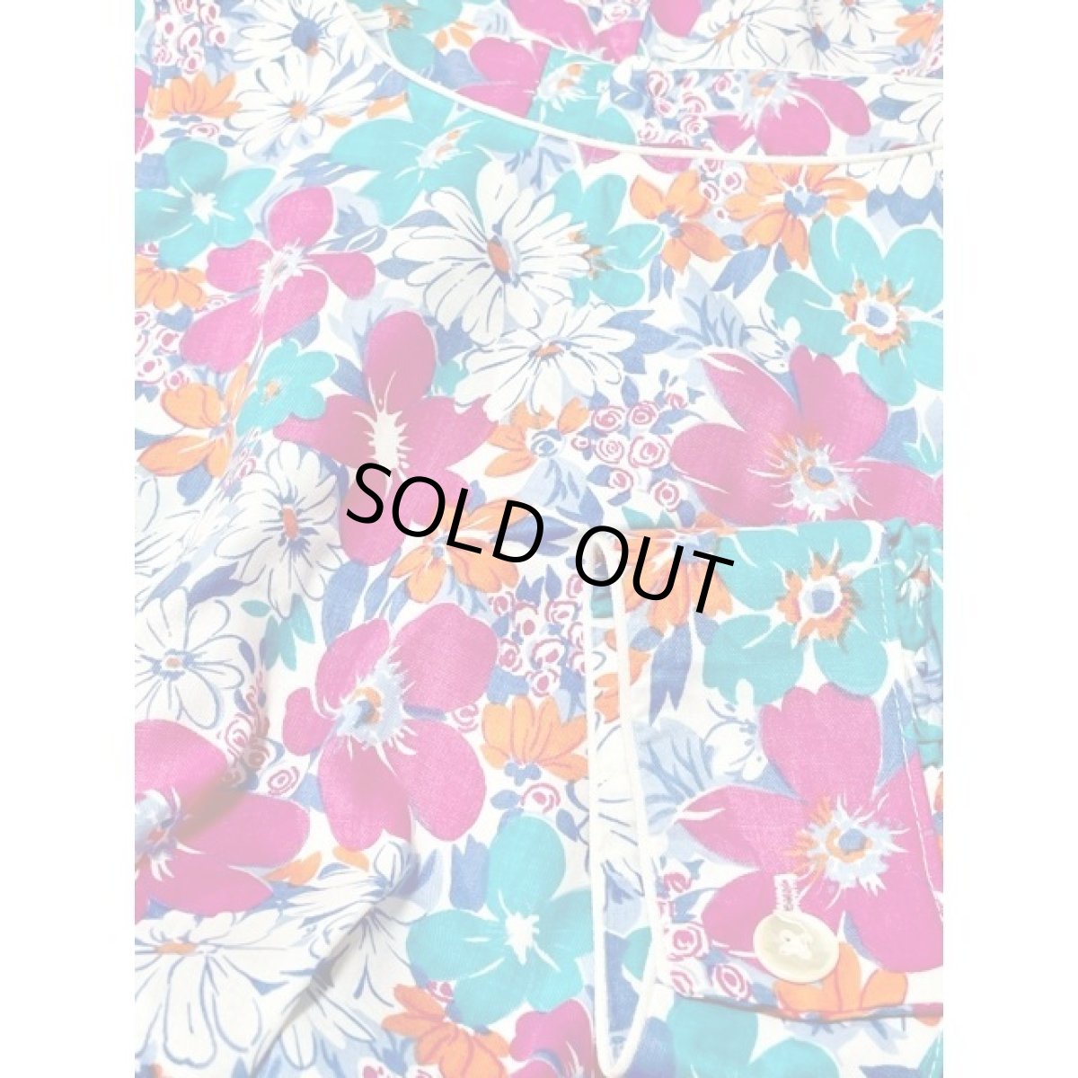 画像10: 総花柄 アート調 ウエストゴム レトロ アメリカ古着 ヴィンテージワンピース (10)