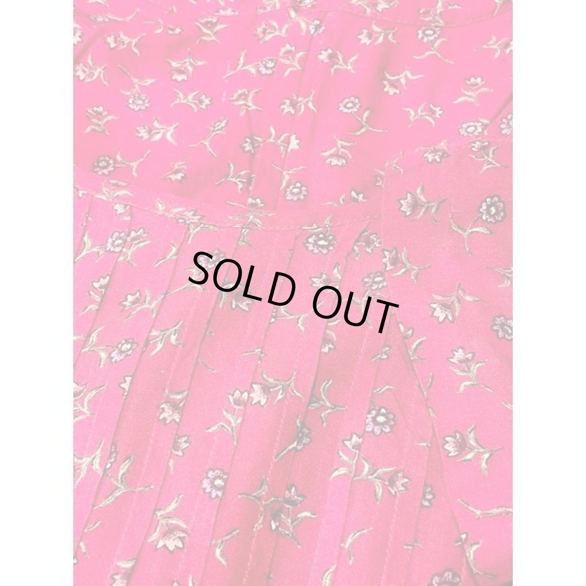 画像11: 花柄 タック レッド レトロ アメリカ古着 ヴィンテージワンピース (11)