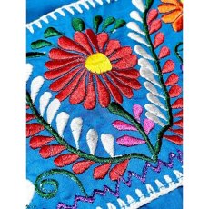 画像11: メキシカンドレス 花刺繍 フォークロア 半袖 レトロ ヴィンテージ Mexico 古着 (11)