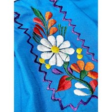 画像12: メキシカンドレス 花刺繍 フォークロア 半袖 レトロ ヴィンテージ Mexico 古着 (12)