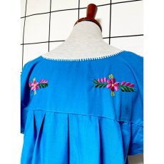 画像3: メキシカンドレス 花刺繍 フォークロア 半袖 レトロ ヴィンテージ Mexico 古着 (3)