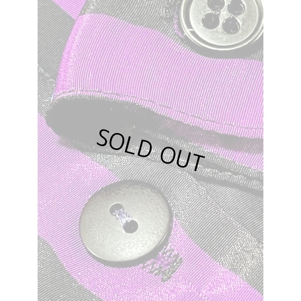 画像9: ストライプ 大きめ オーバーサイズコーデにも ブラック パープル レトロ アメリカ古着 長袖 シャツ ヴィンテージブラウス (9)