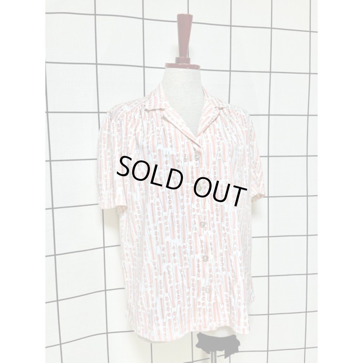 画像3: アート柄 半袖 アメリカ古着 シャツ ヴィンテージブラウス (3)