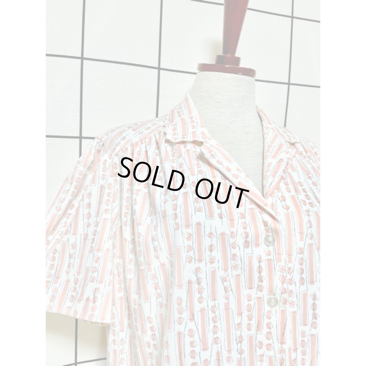 画像6: アート柄 半袖 アメリカ古着 シャツ ヴィンテージブラウス (6)