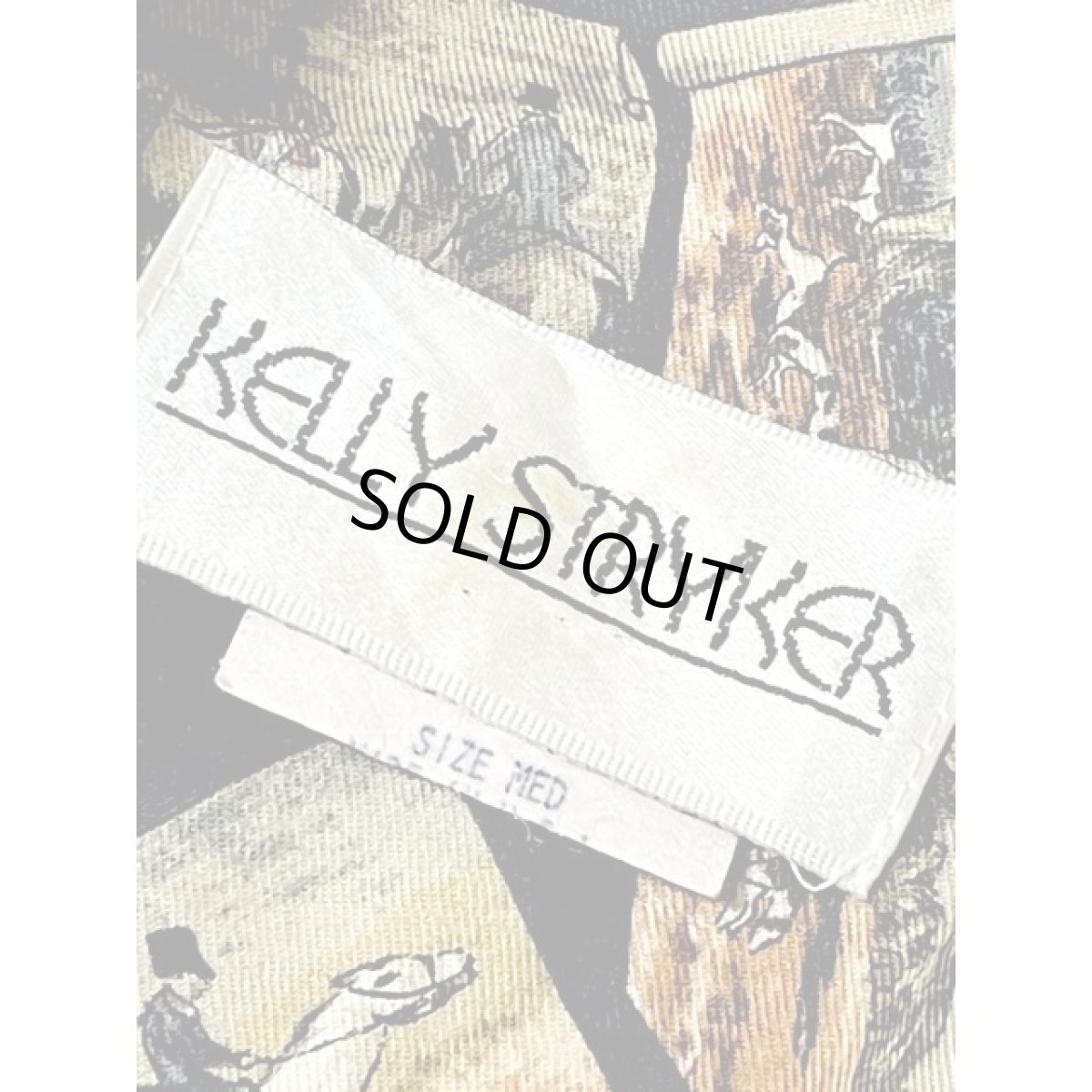 画像13: 馬柄 風景柄 レトロ アメリカ古着 長袖 シャツ ヴィンテージブラウス (13)