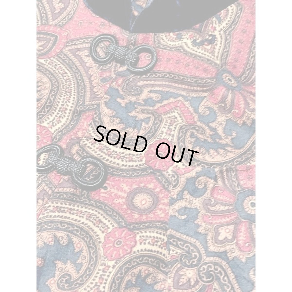 画像12: チャイナ風装飾 レイヤード調 ベロア襟 レトロ アメリカ古着 ヴィンテージワンピース (12)