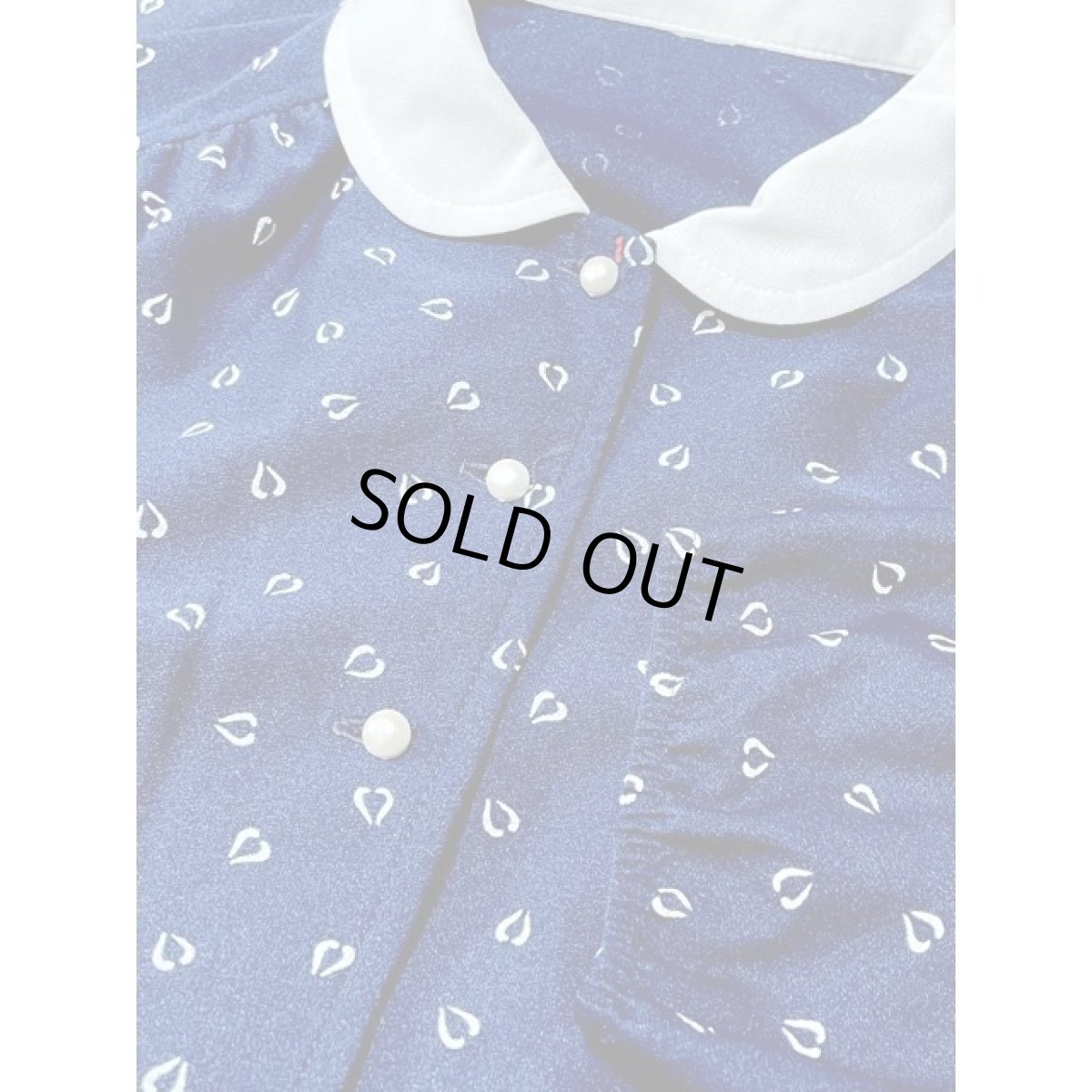 画像9: バイカラー ウエストリボン ネイビー ホワイト ウエストゴム レトロ アメリカ古着 ヴィンテージワンピース (9)