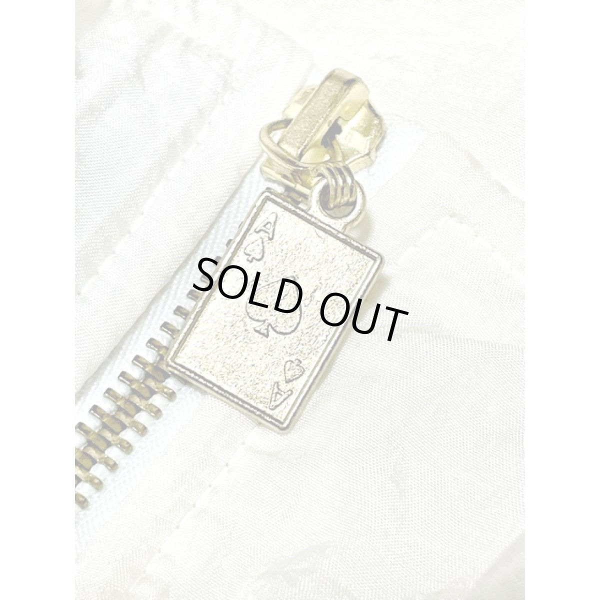 画像13: トランプ柄 希少 オーバーサイズ ホワイト ジップアップ アメリカ古着 ブルゾン ジャンパー ヴィンテージナイロンジャケット (13)