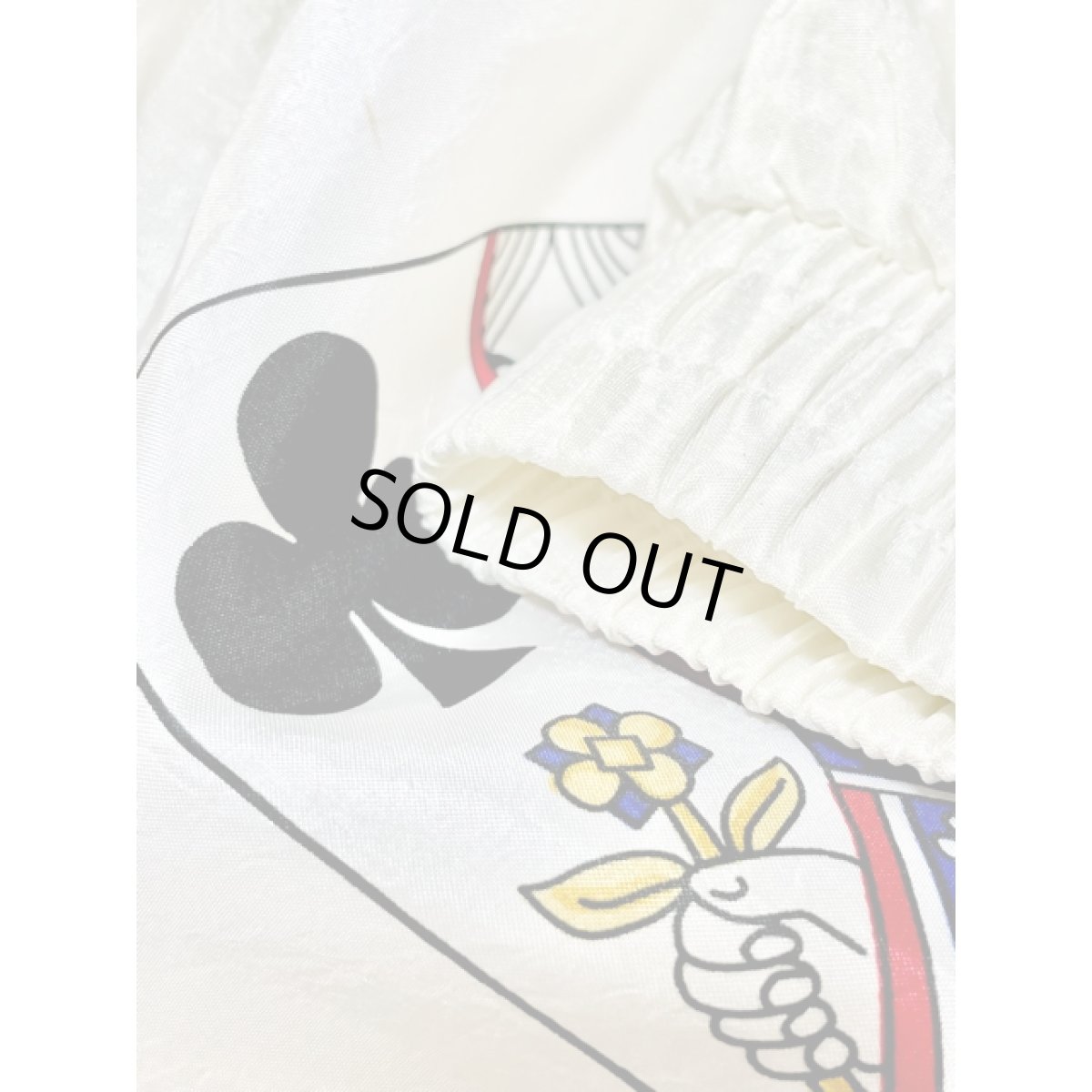 画像12: トランプ柄 希少 オーバーサイズ ホワイト ジップアップ アメリカ古着 ブルゾン ジャンパー ヴィンテージナイロンジャケット (12)