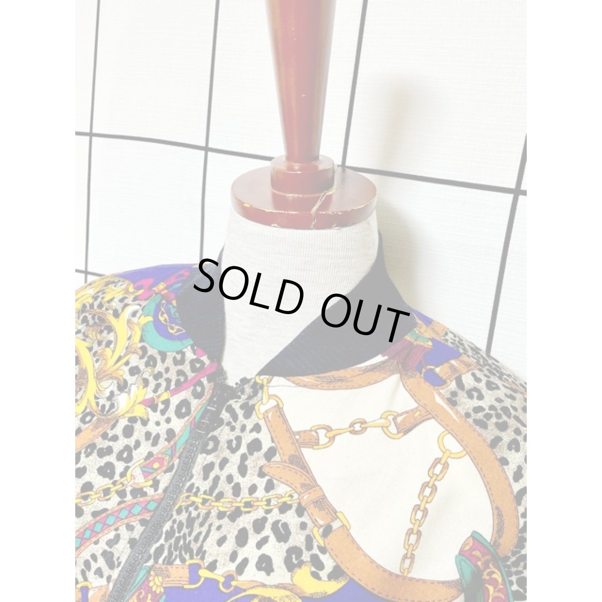 画像4: スカーフ柄 カラフル ジップアップ アメリカ古着 ジャンパー ヴィンテージブルゾンジャケット (4)