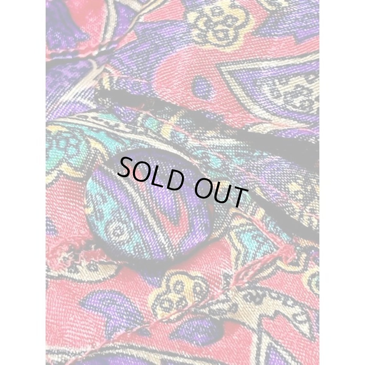 画像13: レトロサイケ ノーカラー アメリカ古着 長袖 シャツ ヴィンテージブラウス (13)