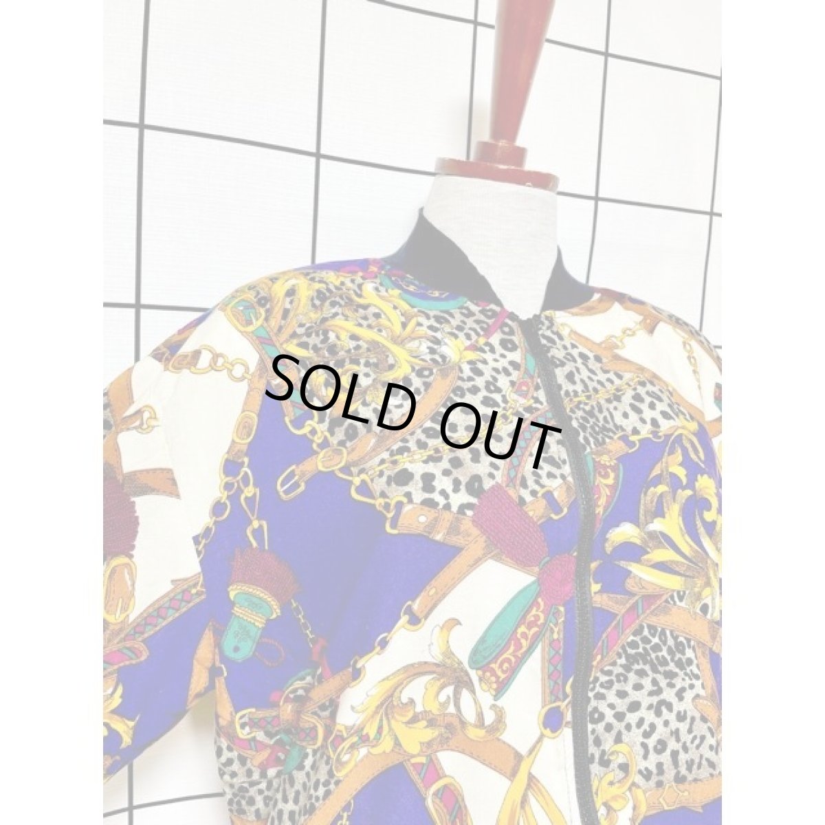 画像6: スカーフ柄 カラフル ジップアップ アメリカ古着 ジャンパー ヴィンテージブルゾンジャケット (6)