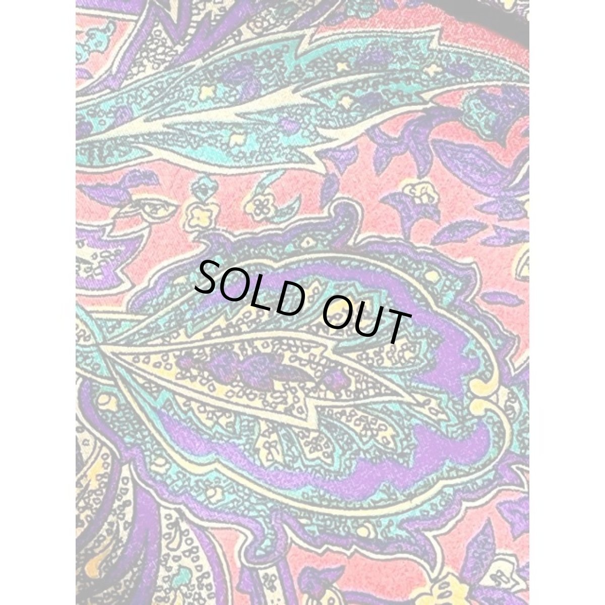 画像11: レトロサイケ ノーカラー アメリカ古着 長袖 シャツ ヴィンテージブラウス (11)