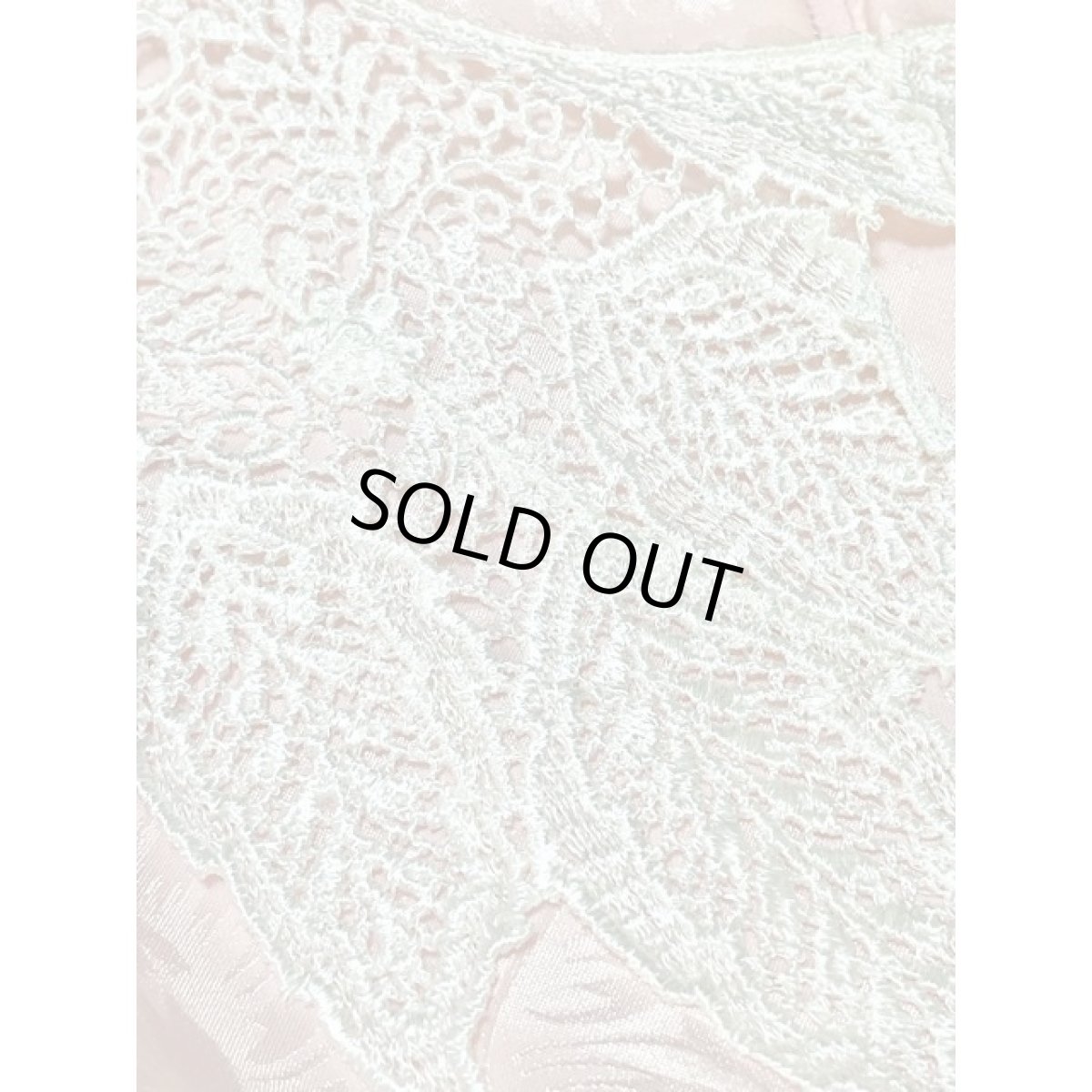 画像12: パーティー衣装にもおすすめ レース襟 花柄 プリーツ切り替え UNIONMADE ウエストゴム レトロ アメリカ古着 ヴィンテージドレス (12)