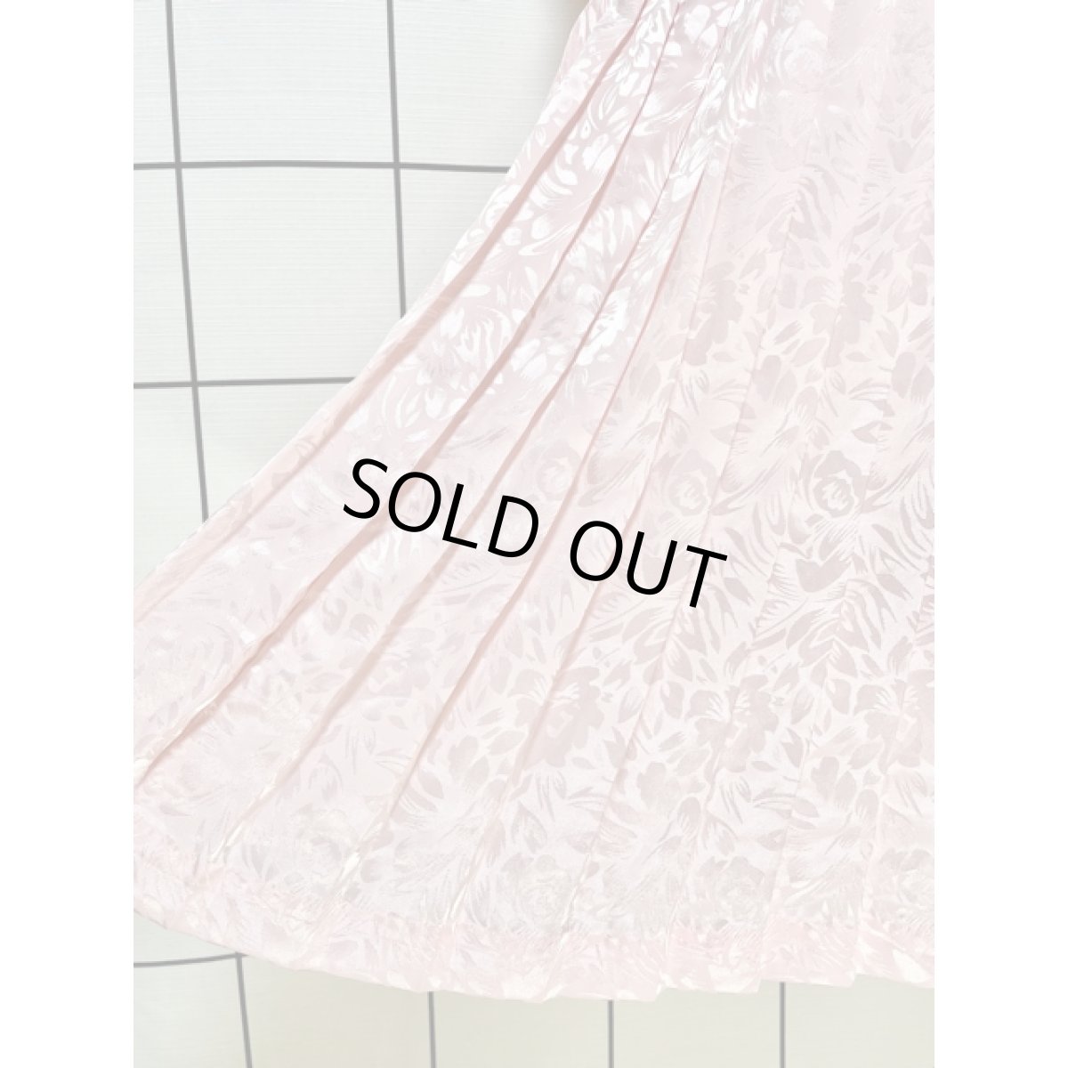 画像10: パーティー衣装にもおすすめ レース襟 花柄 プリーツ切り替え UNIONMADE ウエストゴム レトロ アメリカ古着 ヴィンテージドレス (10)