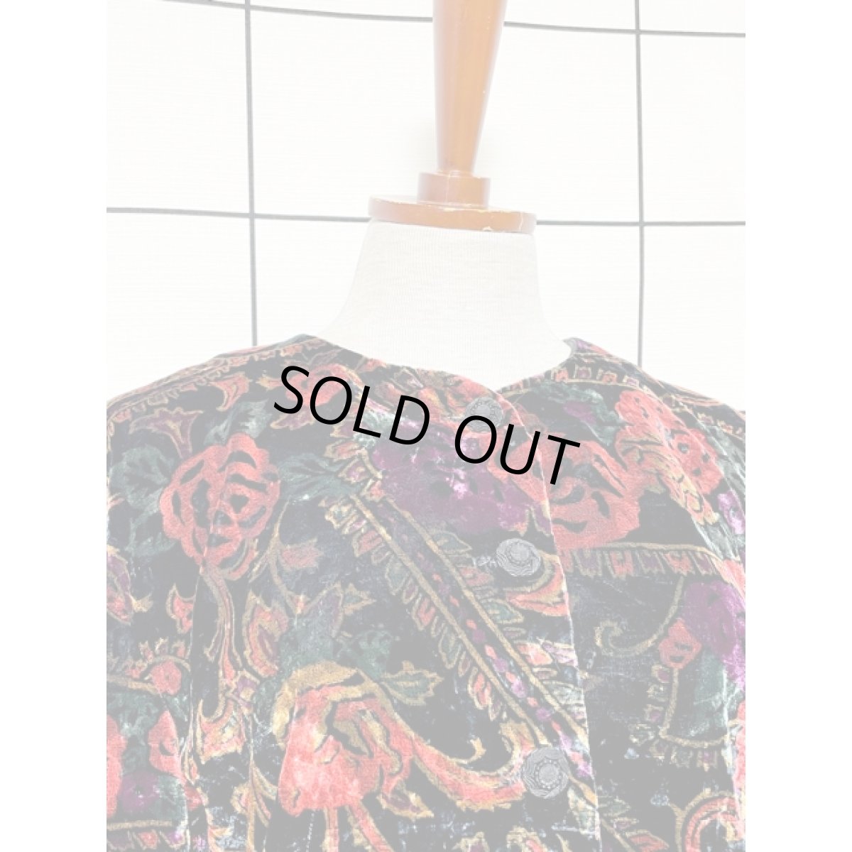 画像5: ベルベット ノーカラー レトロ アメリカ古着 ヴィンテージジャケット (5)