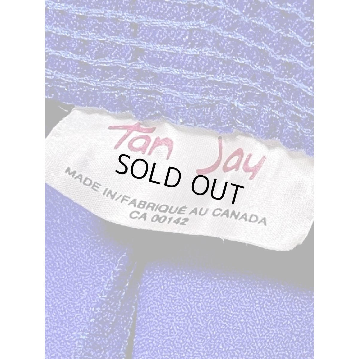 画像12: カナダ製 ブルー 無地 ベルト付 ウエストゴム レトロ 古着 ヴィンテージパンツ (12)