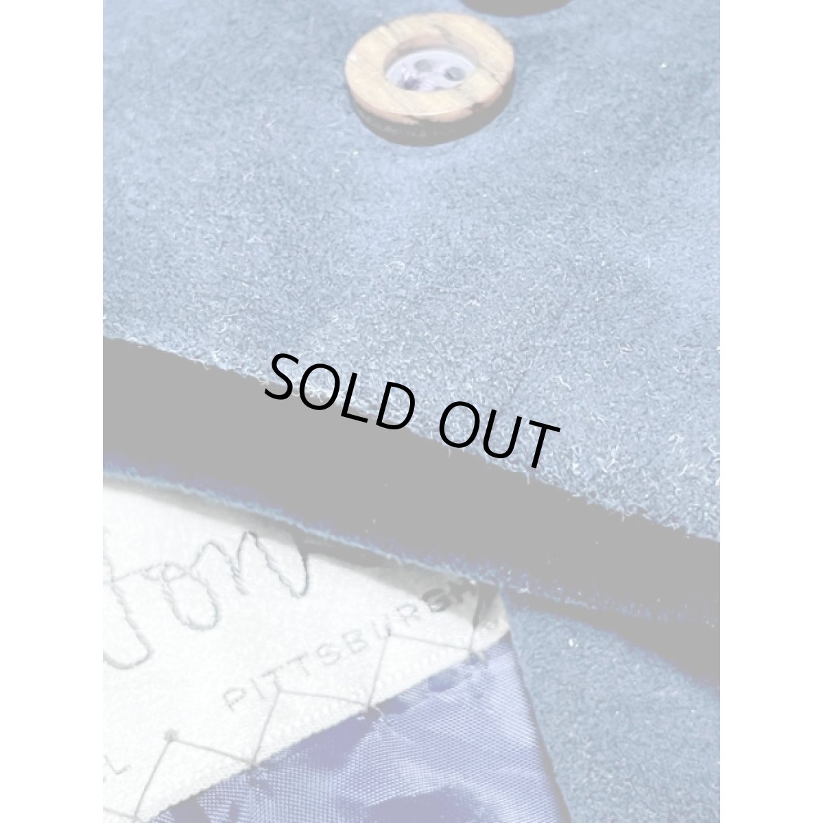 画像10: フェイクレザー ネイビー シングルボタン レトロ アメリカ古着 ヴィンテージジャケット (10)