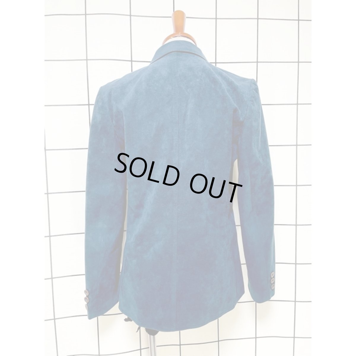 画像2: フェイクレザー ネイビー シングルボタン レトロ アメリカ古着 ヴィンテージジャケット (2)