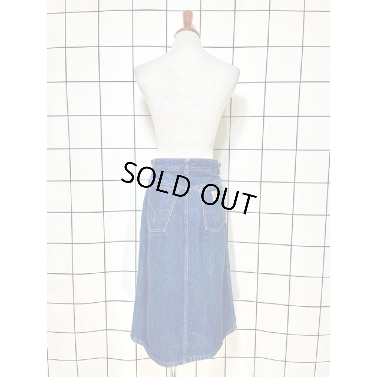 画像5: フランス製 デニム 無地 レトロ アメリカ古着 ヴィンテージスカート (5)