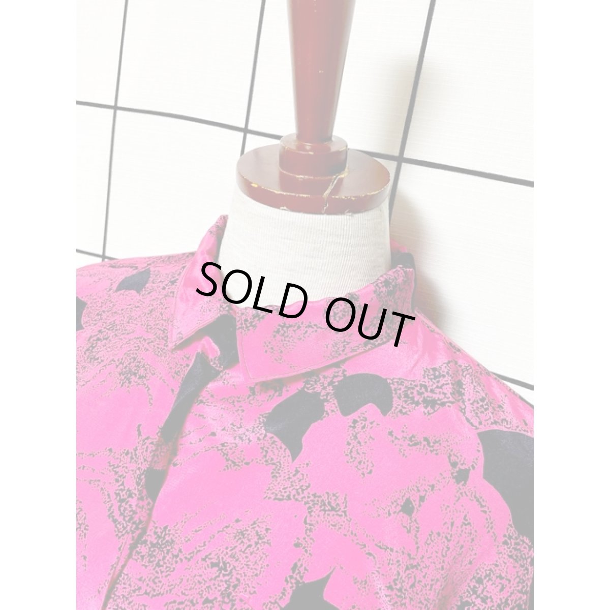 画像4: アート柄 バイカラー レトロ アメリカ古着 シャツ ヴィンテージブラウス (4)