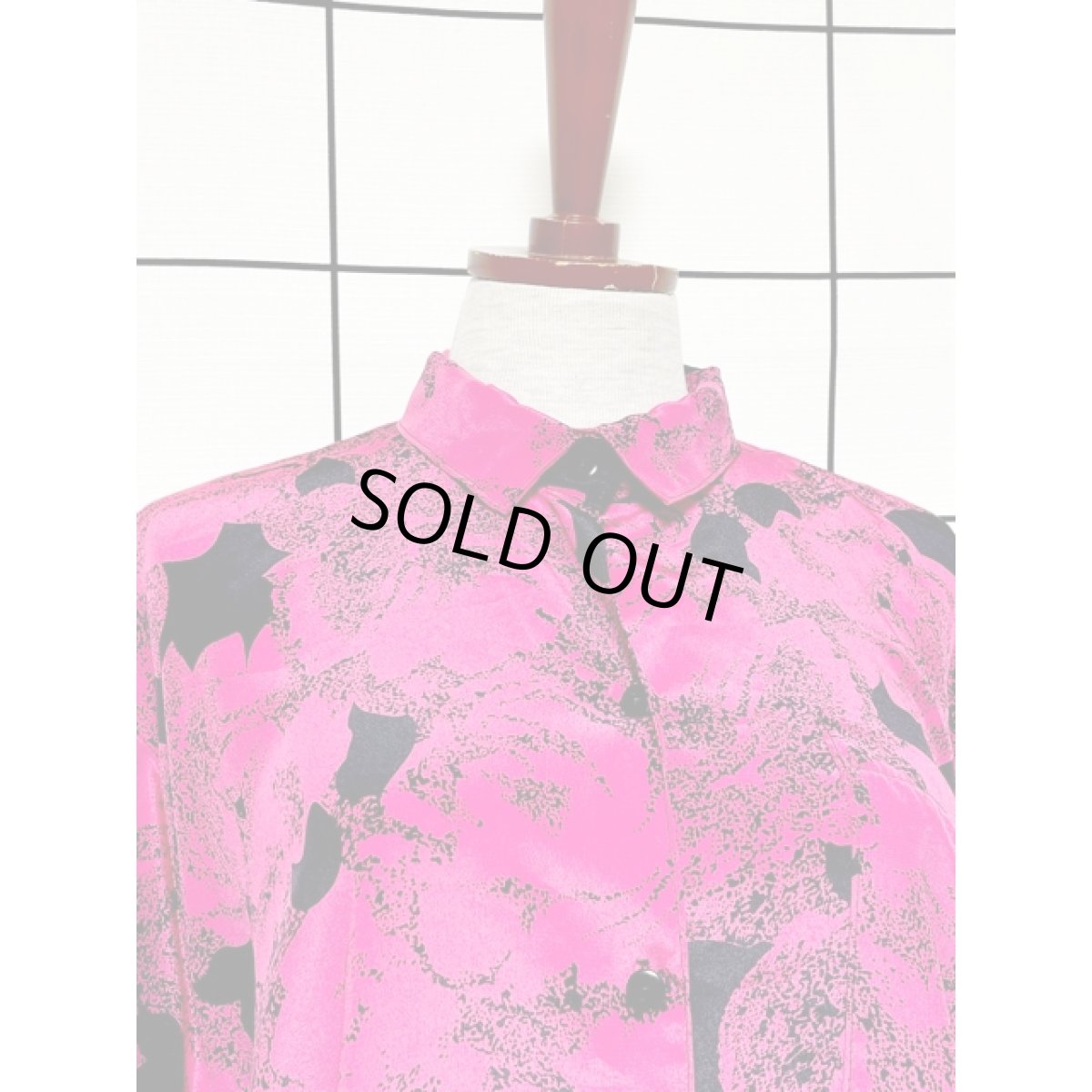 画像5: アート柄 バイカラー レトロ アメリカ古着 シャツ ヴィンテージブラウス (5)