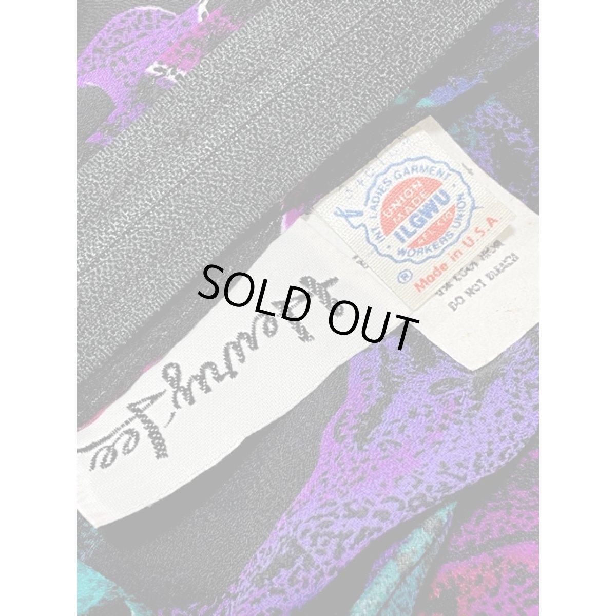 画像13: UNIONMADE 花柄 アート調 ウエストゴム 長袖 レトロ アメリカ古着 ヴィンテージワンピース (13)