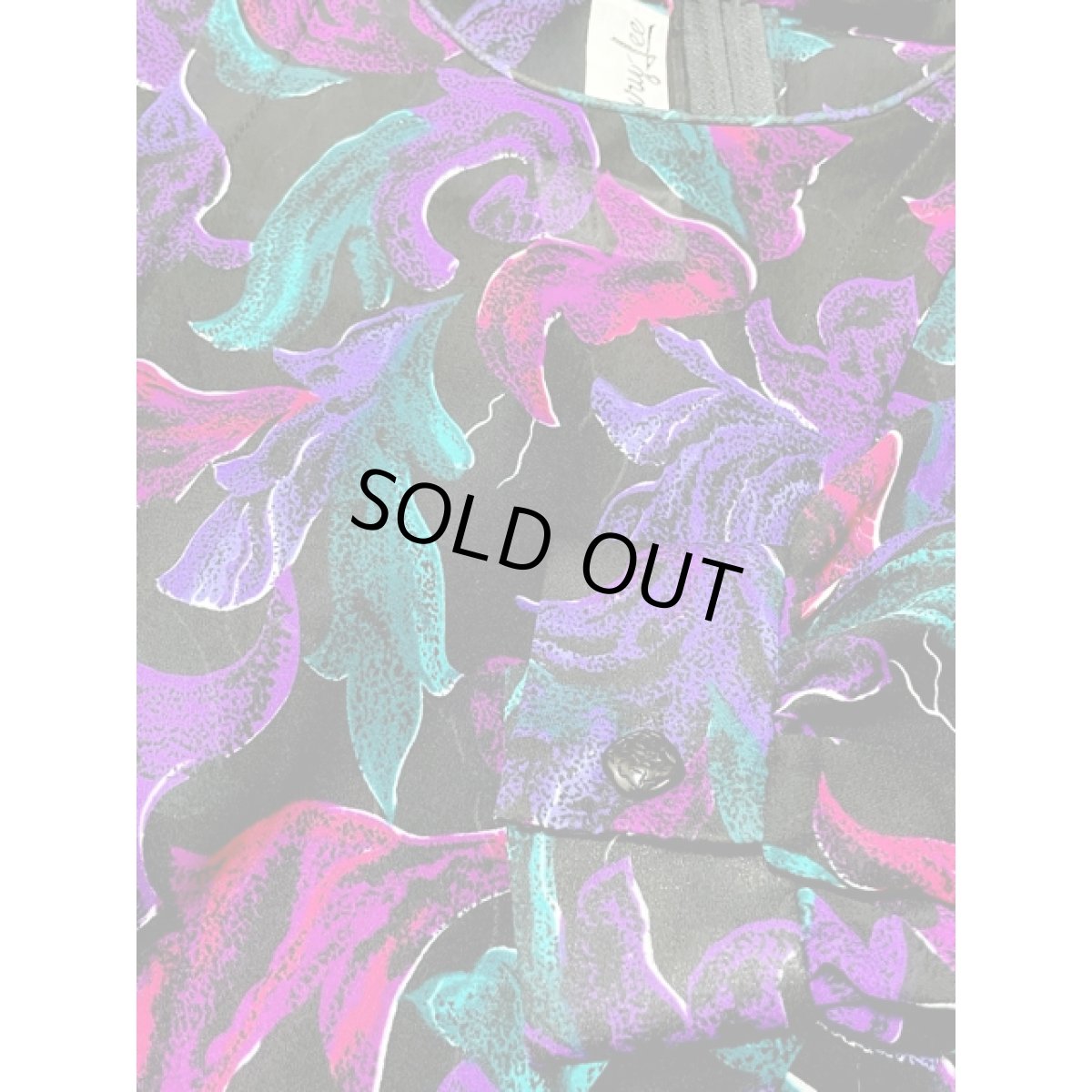 画像10: UNIONMADE 花柄 アート調 ウエストゴム 長袖 レトロ アメリカ古着 ヴィンテージワンピース (10)