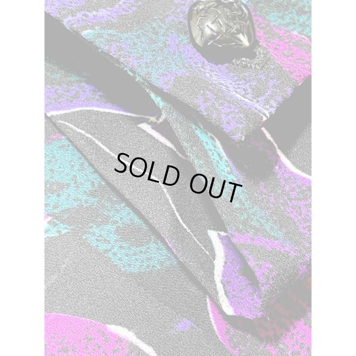 画像12: UNIONMADE 花柄 アート調 ウエストゴム 長袖 レトロ アメリカ古着 ヴィンテージワンピース (12)