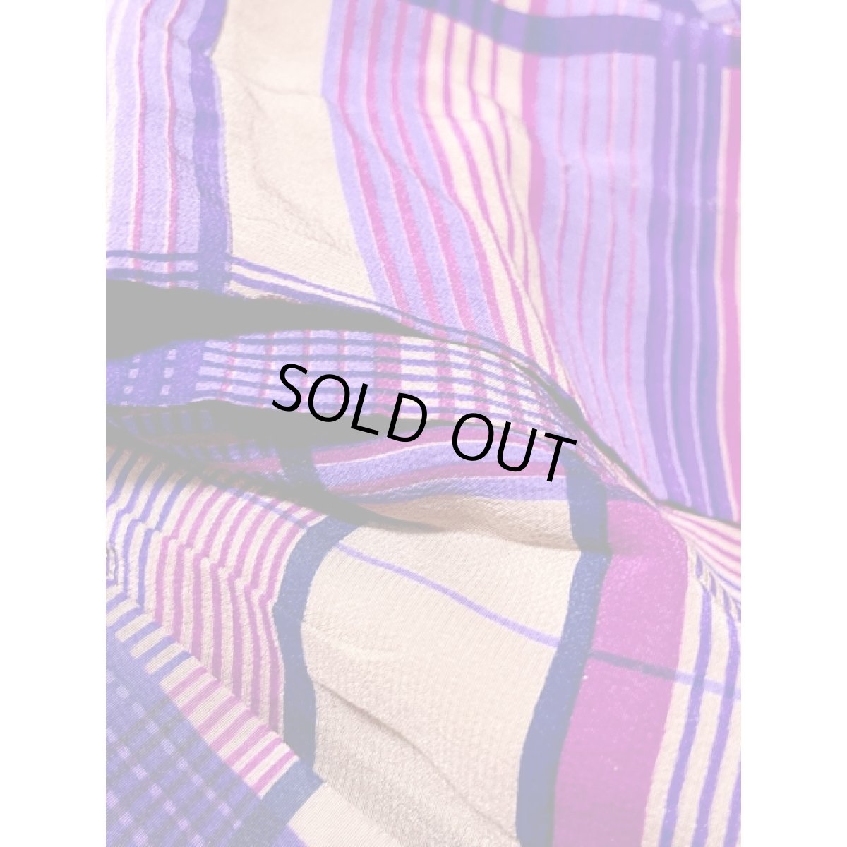 画像8: チェック パープル レトロ アメリカ古着 スカート (8)