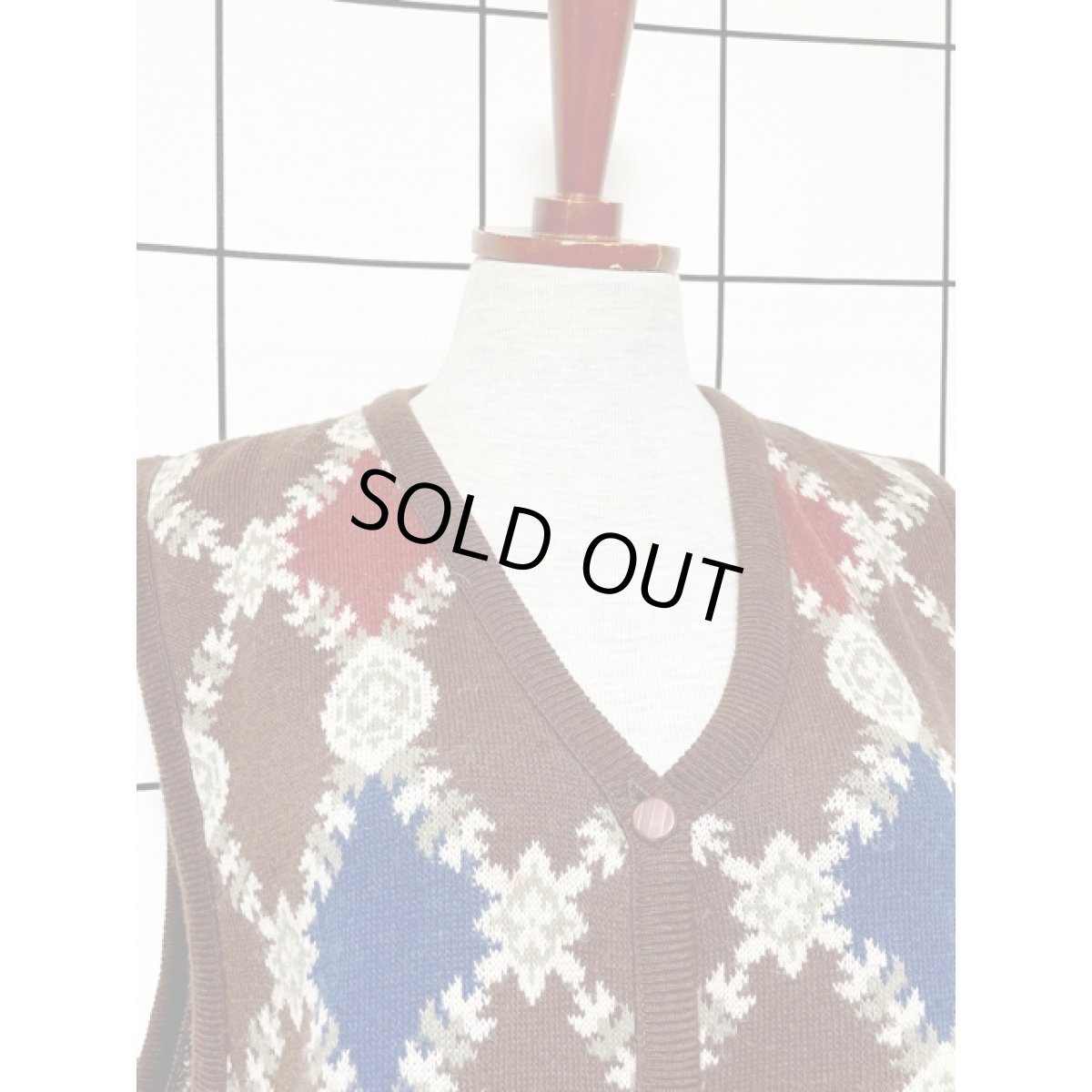 画像6: ブラウン アメリカ古着 レトロ ヴィンテージ ニットベスト (6)