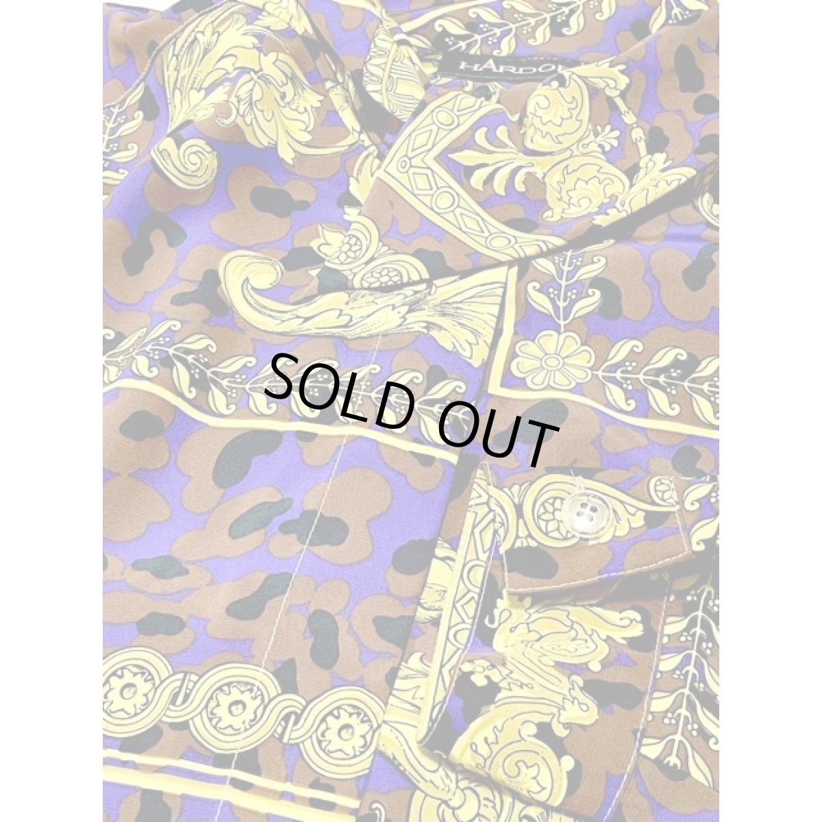 画像11: スカーフ柄 アシンメトリー襟 シャツ 長袖 アメリカ古着 レトロ ヴィンテージブラウス (11)