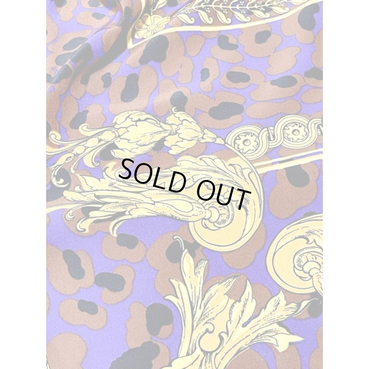 画像13: スカーフ柄 アシンメトリー襟 シャツ 長袖 アメリカ古着 レトロ ヴィンテージブラウス (13)