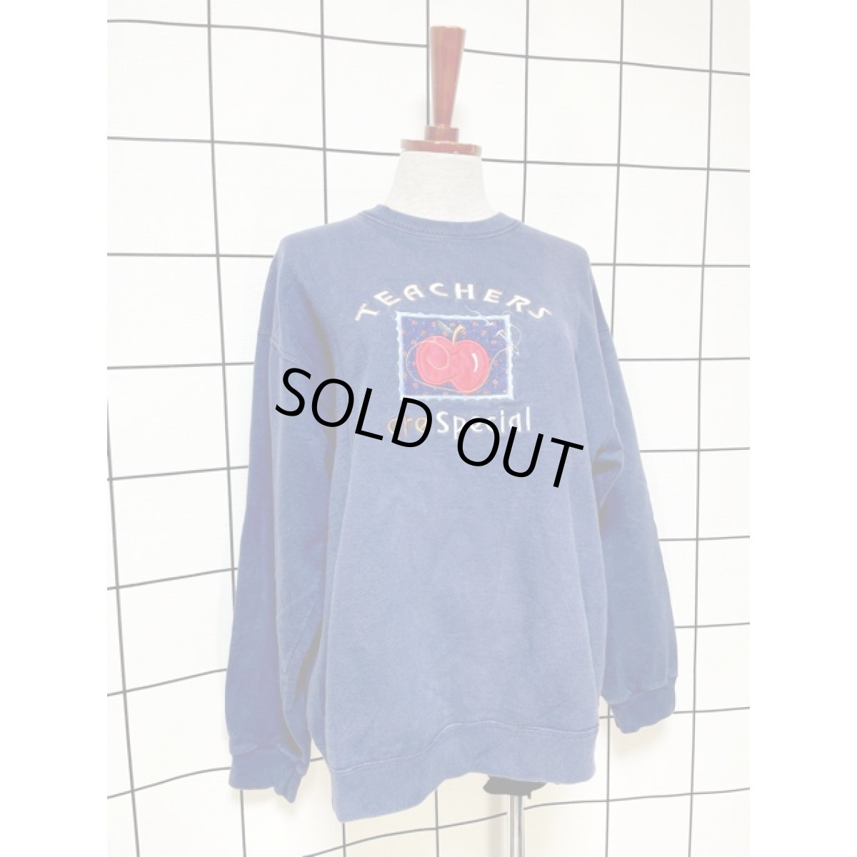 画像3: アップル 英字 刺繍 ネイビー レトロ Mexico 古着 ヴィンテージスウェット (3)