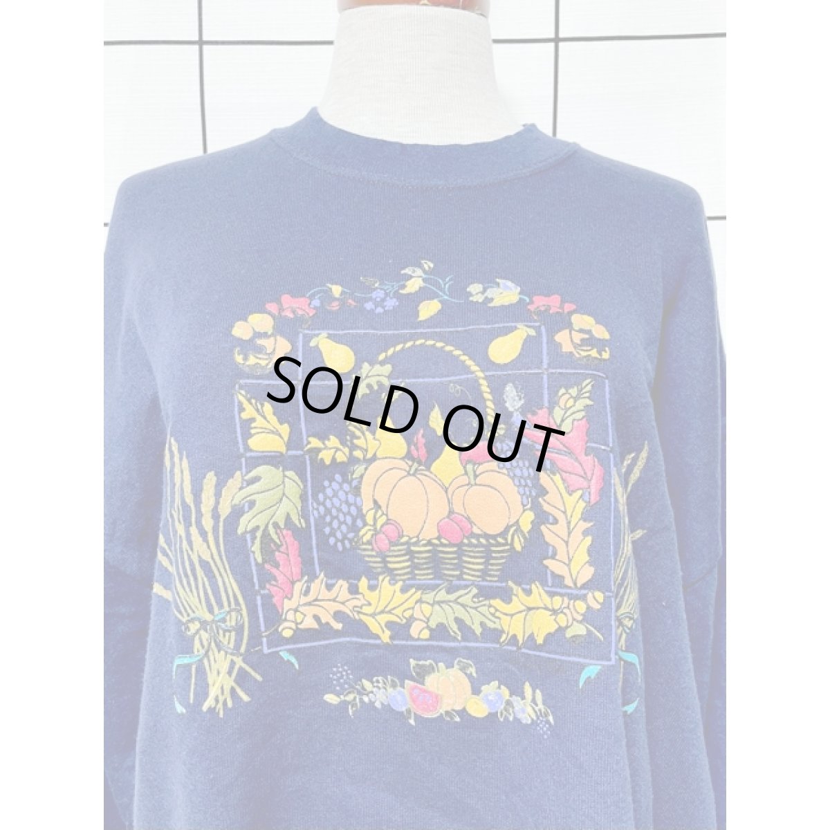 画像7: パンプキン ネイビー レトロ アメリカ古着 ヴィンテージスウェット (7)