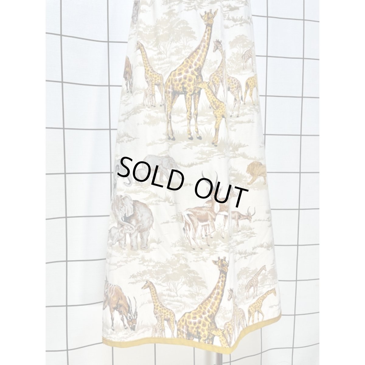 画像3: ライオン キリン ゾウ  アニマル柄 レトロ アメリカ古着 ヴィンテージロングスカート (3)