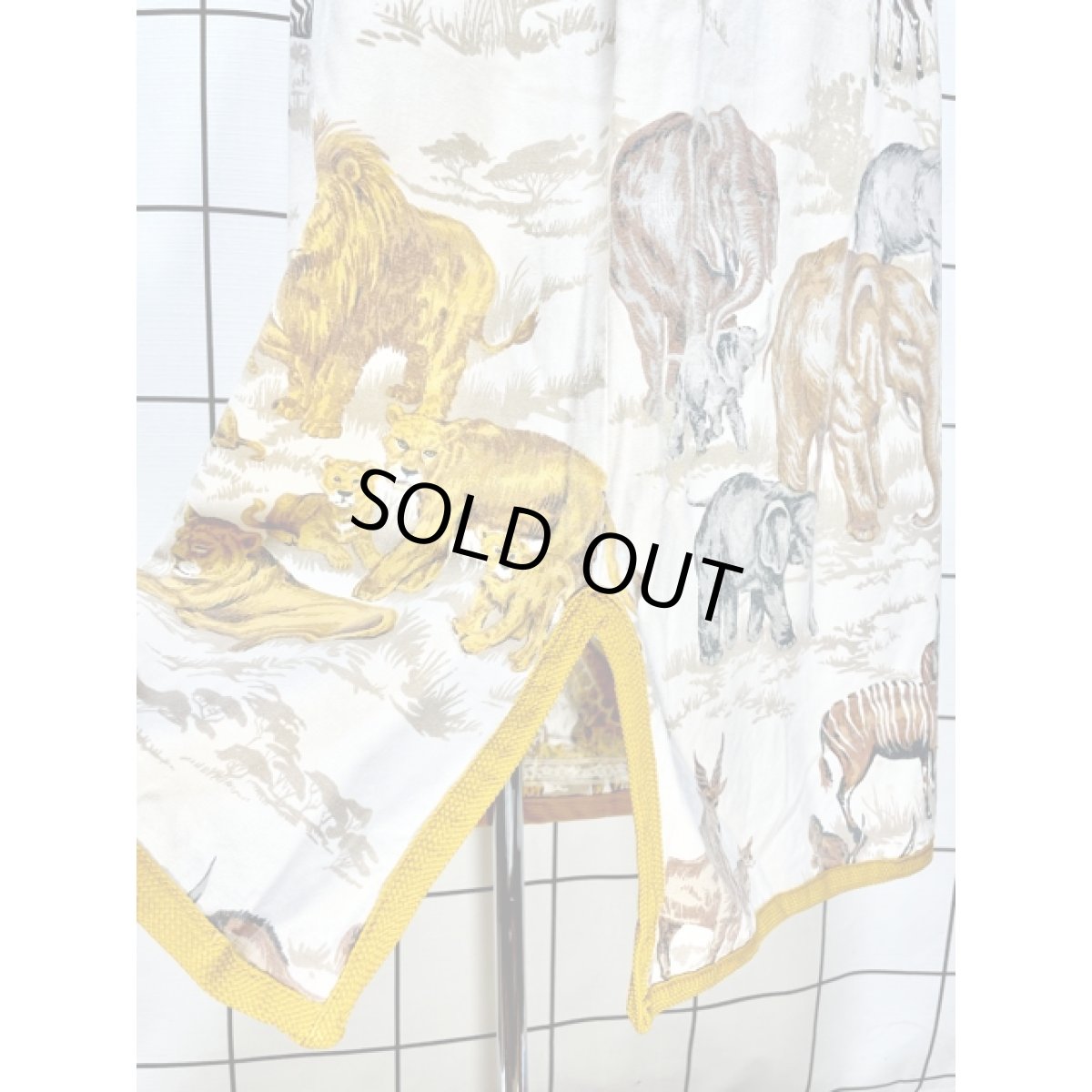 画像6: ライオン キリン ゾウ  アニマル柄 レトロ アメリカ古着 ヴィンテージロングスカート (6)