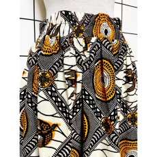 画像2: アフリカンバティック Africanbatik 鳥柄 ウエストゴム レトロ アメリカ古着 ヴィンテージロングスカート (2)