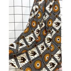 画像4: アフリカンバティック Africanbatik 鳥柄 ウエストゴム レトロ アメリカ古着 ヴィンテージロングスカート (4)