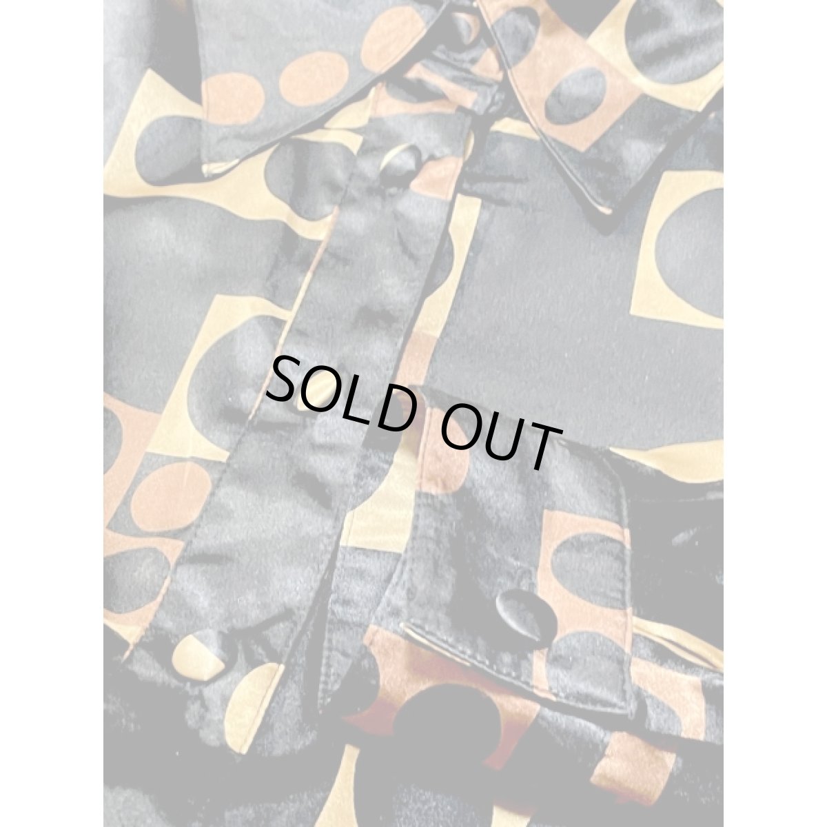 画像10: ドット ブラック レトロ シャツ アメリカ古着 ヴィンテージブラウス (10)