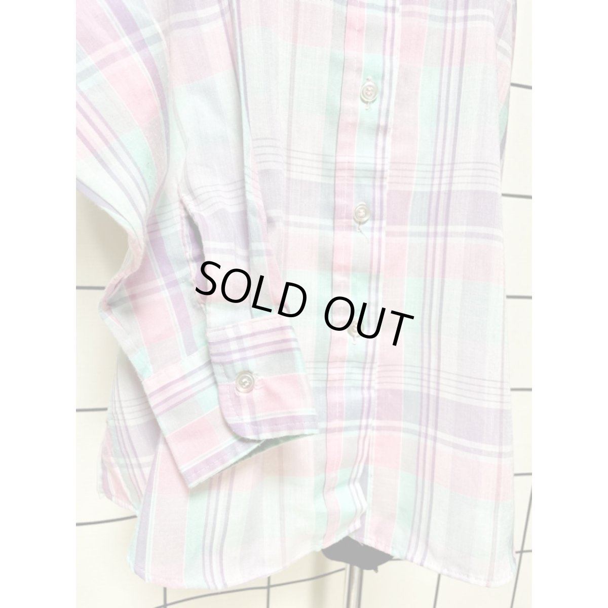 画像7: チェック レトロ アメリカ古着 シャツ 長袖 ヴィンテージブラウス (7)