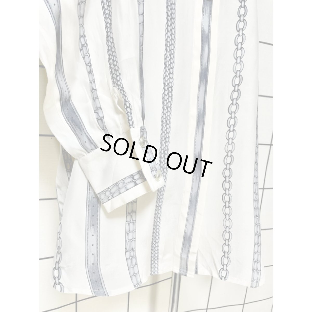 画像7: スカーフ柄 シャツ アメリカ古着 レトロ ヴィンテージブラウス (7)