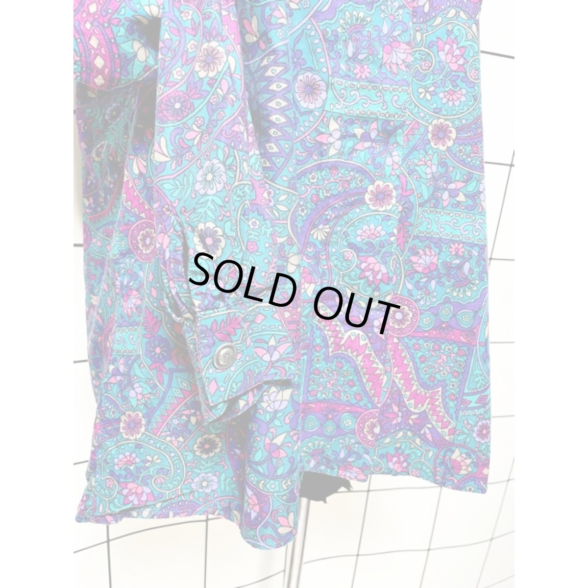 画像7: レトロサイケ 花柄 アメリカ古着 長袖 シャツ ヴィンテージブラウス (7)