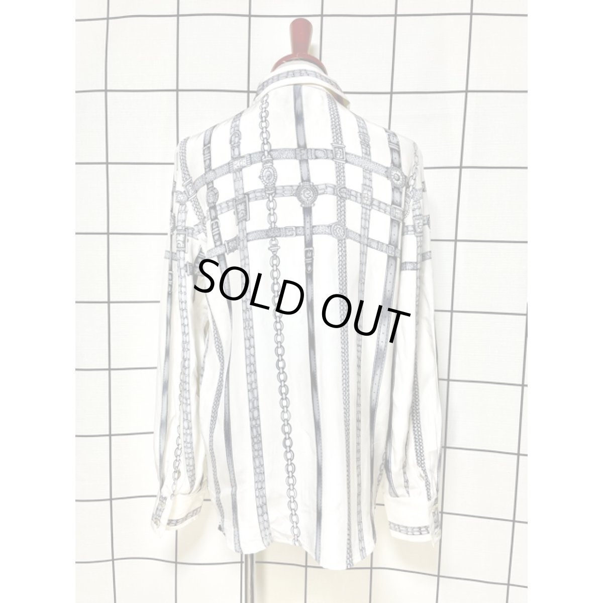 画像2: スカーフ柄 シャツ アメリカ古着 レトロ ヴィンテージブラウス (2)